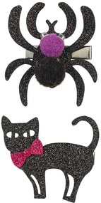 Souza! – Sponky do vlasov Sybil – halloweenska mačka a pavúk – 2 ks