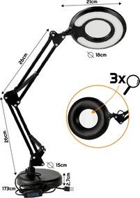 BERGE Stolná LED lampa 8W CCT čierna
