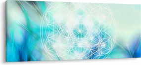 Obraz - Merkaba v tyrkysovom pozadí (120x50 cm)