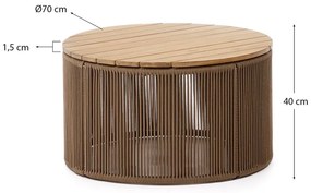 Okrúhly záhradný odkladací stolík s doskou z akácie ø 70 cm Dandara – Kave Home