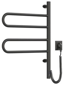 Elektrický otočný sušiak na uteráky FOUETTE 128W/230V 64,6 cm IP44 čierny