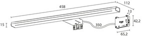 Sapho Sapho, FELINA LED svietidlo, 10W, 458x15x112mm, chróm, FE045