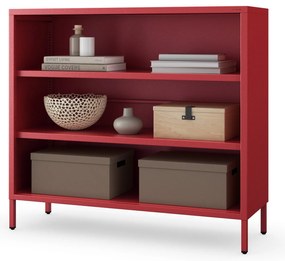 Nízky policový regál LUCA, 1000 x 900 x 350 mm, Modern: červená farba