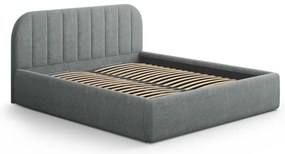 Tmavosivá čalúnená dvojlôžková posteľ s úložným priestorom s roštom 160x200 cm Juno – Windsor &amp; Co Sofas