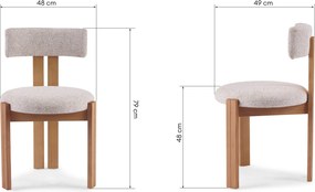 Jídelní židle Matteo z masivu béžová/světle hnědá