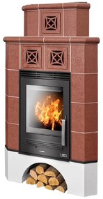 Krbové kachle Regina rohová hnedá