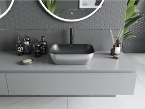 Mexen Rita, umývadlo na dosku 45x32x14 cm, čierna matná-strieborná, 21084574