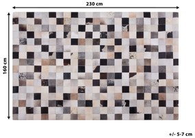 Kožený koberec 160 x 230 cm viacfarebný RIZE Beliani