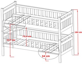 Detská posteľ 90 x 200 cm KARLA (s roštom a úl. priestorom) (grafit). Vlastná spoľahlivá doprava až k Vám domov. 1013314