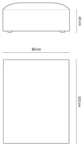 Béžová zamatová podnožka Jodie – Micadoni Home