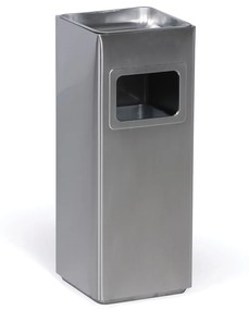 Odpadkový kôš s popolníkom a vnútornou nádobou, 11,5 l, nerez