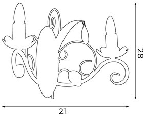 Nástenné svietidlo LUCE 2xE14/60W/230V
