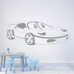 Veselá Stena Samolepka Detské autíčko Porsche Farba: šedá, Veľkosť: 40 x 18 cm