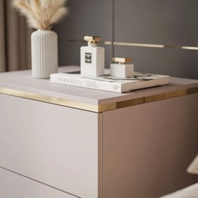 ZÁVESNÝ NOČNÝ STOLÍK NESSIE 2 KAŠMÍR + ZLATÝ LED