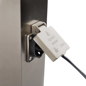 Vonkajšia lampa oceľ vrátane objímky IP44 - Malios so zemným kolíkom a káblovou objímkou