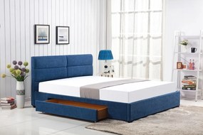 Manželská posteľ Merida 160 Farba: Modrá látka + Nohy čierne