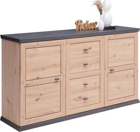 XXXLutz ŠIROKÁ KOMODA, farba duba, tmavosivá, 160/89,5/43 cm Hom`in - Komody - 000003002911