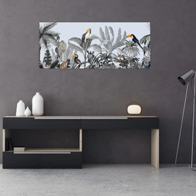 Obraz - Ilustrovaná džungľa (120x50 cm)