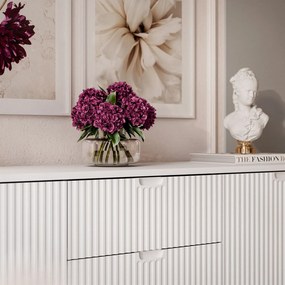 Komoda CORA II biela + zlatá 168cm