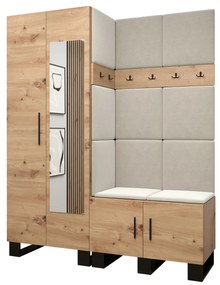 Predsieňová zostava Amanda 14 (dub artisan + béžová). Vlastná spoľahlivá doprava až k Vám domov. 1085974