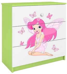 Detská komoda Babydreams zelená – Víla 1