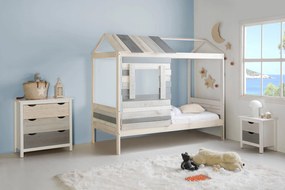 Detská posteľ sia 90 x 200 cm svetlosivá MUZZA
