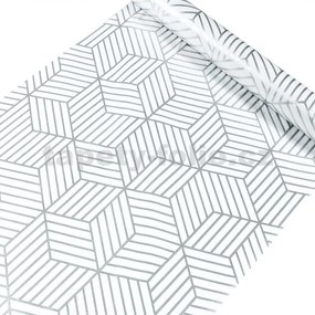 Samolepiace tapety 45 cm x 10 m IMPOL TRADE 9425-1, geometrický vzor strieborný , Samolepiace tapety