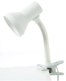 ACA DECOR Retro stolná lampa s klipom PAVLOVA, biela farba