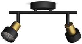 Philips - Bodové svietidlo CONDUIT 2xGU10/5W/230V čierna/mosadz