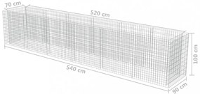 Gabiónový vyvýšený záhon pozinkovaná oceľ Dekorhome 270x50x100 cm