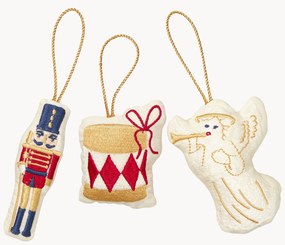 Ručne vyšívané ozdoby na stromček Nutcracker, 3 ks