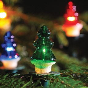 EXIHAND Vianočná reťaz, 12 žiaroviek v tvare stromčekov, farebné, 7,7m