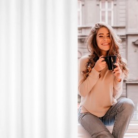 KRÁTKY ZATEMŇOVACÍ ZÁVES NA KRÚŽKOCH LOGAN 140X175 CM BIELA