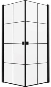 Sprchovací kút s rohovým vstupom Aurlane 90 x 90 cm farba rámu čierna dekor skla priemyselný design FAC880