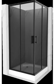 Mexen Rio štvorcová sprchová kabína 90 x 90 cm, grafitová čierna, čierna + závesný bidet Rio, biela- 860-090-090-70-40-4510