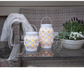 Biely lampáš Star Trading Flame Lantern, výška 23 cm