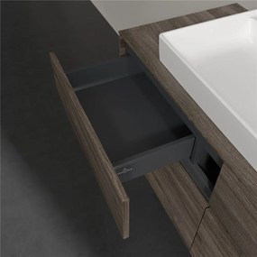 VILLEROY &amp; BOCH Collaro závesná skrinka pod umývadlo na dosku (umývadlo v strede), 4 zásuvky, s LED osvetlením, 1200 x 500 x 548 mm, Stone Oak, C087B0RK