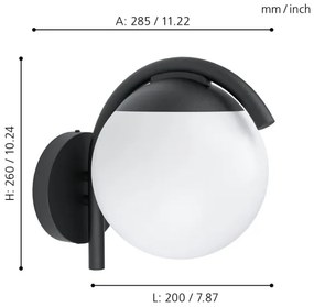 Eglo 98731 - Vonkajšie nástenné svietidlo VECCHIA 1xE27/28W/230V IP44