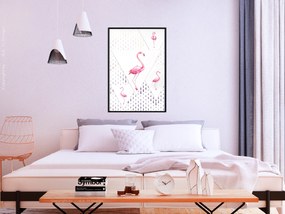 Artgeist Plagát - Flamingo Family [Poster] Veľkosť: 30x45, Verzia: Zlatý rám s passe-partout
