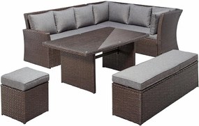 Veľká rodinná záhradná súprava Avenberg CORSICA hnedá/sivá