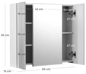 Zrkadlová kúpeľňová skrinka SKY biela