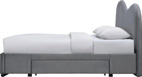 Čalúnená posteľ Amber so zásuvkami 160x200 cm popolavo sivá
