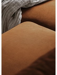 Oranžovohnedá menčestrová rozkladacia rohová pohovka (pravý roh) Lofty Lilly – Miuform