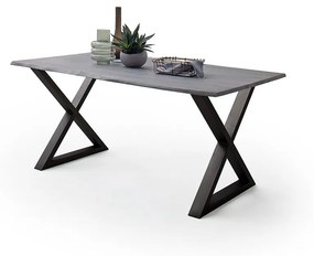 Jedálenský stôl Calabria podnož X antracit Rozmer: doska akácia sivá, 2,5 cm 160 x 90