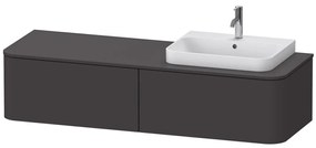 DURAVIT Happy D.2 Plus závesná skrinka pod umývadlo pod dosku (umývadlo vpravo), 2 zásuvky, 1600 x 550 x 354 mm, grafit super matná, HP4944R8080