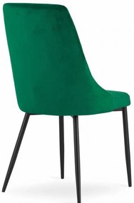 Set 4 stoličiek IMOLA - tmavozelený zamat / čierne nohy