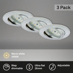 Briloner 7296-039 - SADA 3x LED kúpeľňových podhľadových svietidiel 1xLED/6,5W/230V IP23