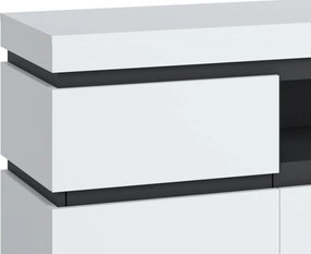 TV skrinka Campania 161 cm, biela/antracit