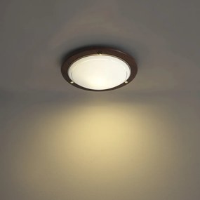 Klasické stropné svietidlo červené s bielym sklom - Mesiac