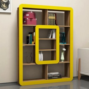 Knižnica Orkide Yellow and Walnut